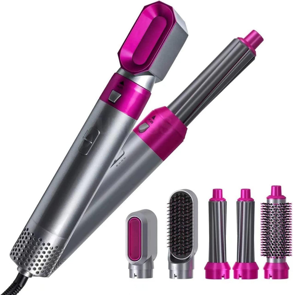 5-in-1 Multifunctional Hair Dryer & Styling Tool – Detachable Hot Air Comb with Negative Ion Hair Curler