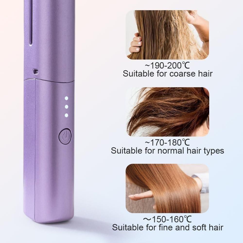 Meneflix Portable Mini Cordless & Rechargeable Hair Straightener – Travel-Friendly
