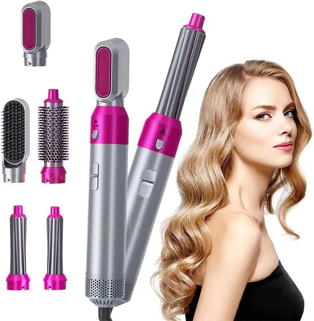 5-in-1 Multifunctional Hair Dryer & Styling Tool – Detachable Hot Air Comb with Negative Ion Hair Curler