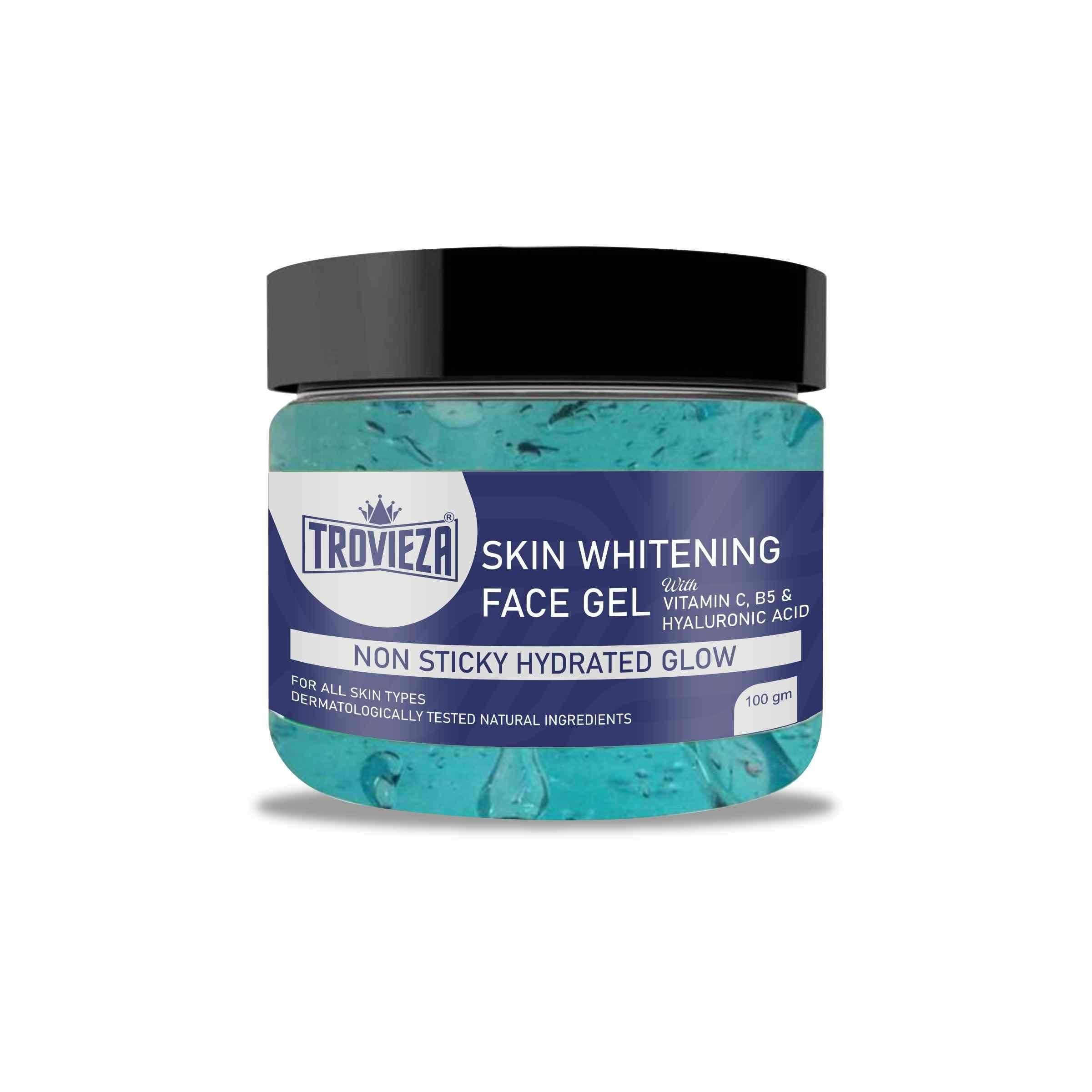 Trovieza Skin Brightening Face Gel with Vitamin C, B5 & Hyaluronic Acid – Hydrating & Non-Sticky (100g)