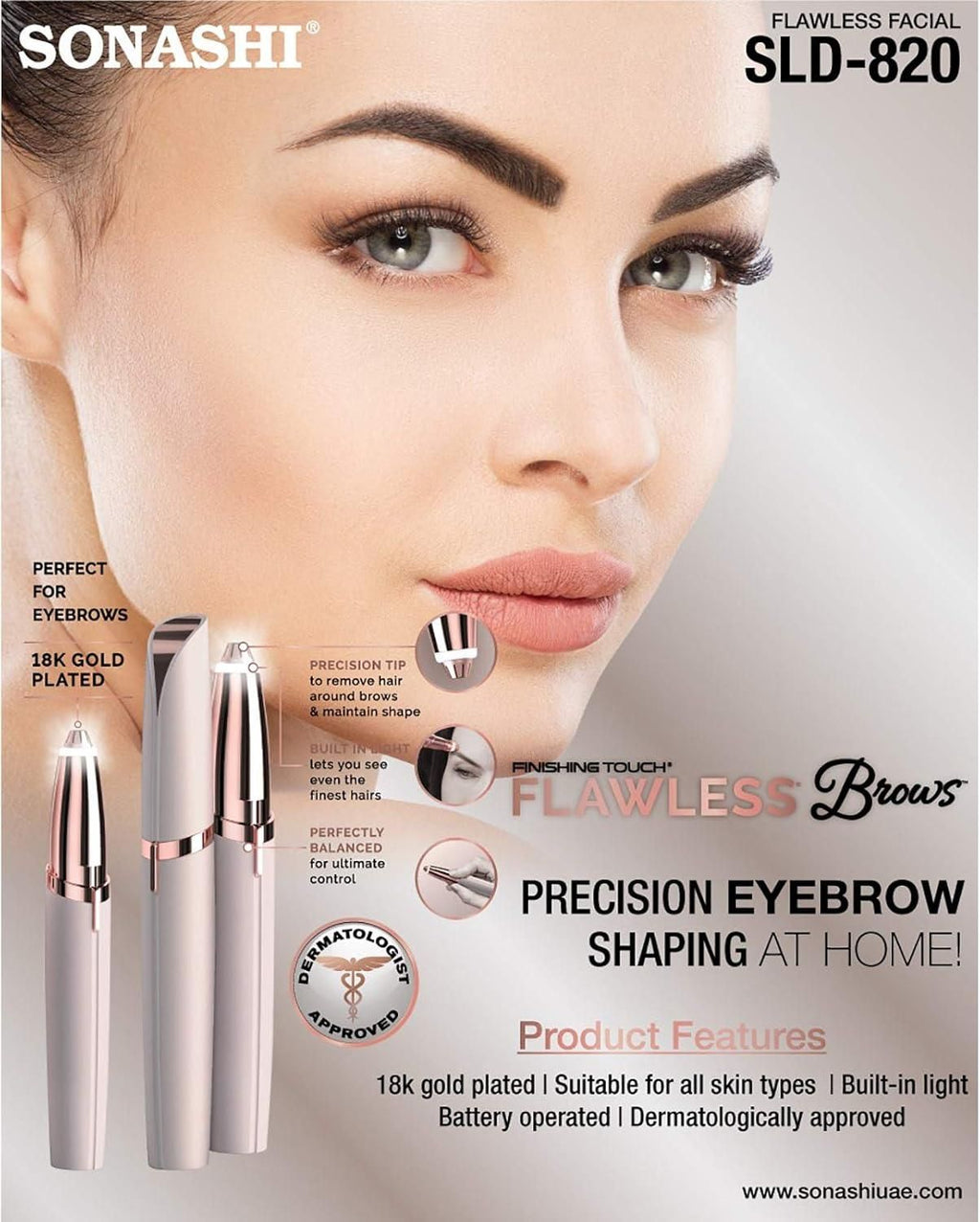 Flawless Eyebrow Trimmer for Women – Precision Hair Removal Tool (Pack of 1, 160g)