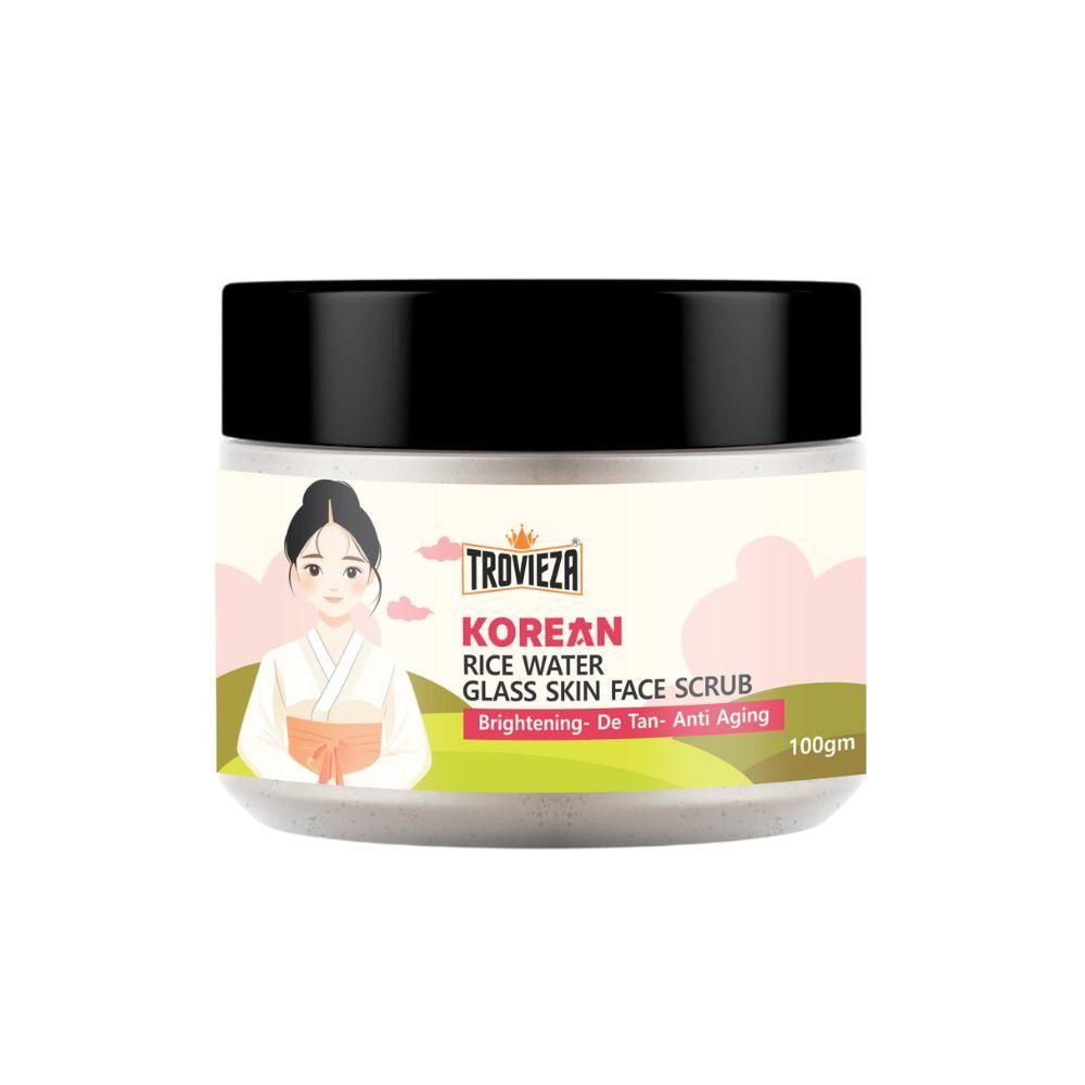 Trovieza Korean Rice Water Face & Body Scrub – Brightening, De-Tan & Anti-Aging (100g)