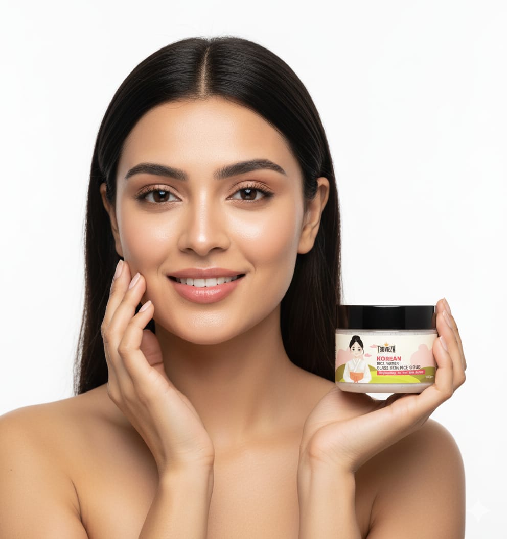 Trovieza Korean Rice Water Face & Body Scrub – Brightening, De-Tan & Anti-Aging (100g)